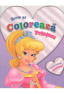 Copertă produs Scrie și colorează. Prințese (violet)