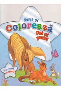 Copertă produs Scrie și colorează. Cai și ponei (albastru)