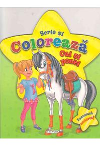 Copertă produs Scrie și colorează. Cai și ponei (verde)