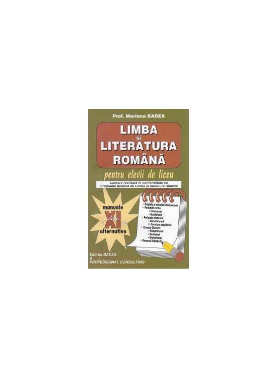 Copertă produs Limba și literatura rom&acirc;nă pentru elevii de liceu Clasa a XI-a - gallery big 1
