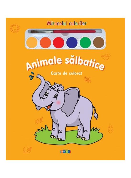 Copertă produs Miracolul culorilor. Animale sălbatice (carte de colorat + acuarelă + pensulă) - gallery big 1