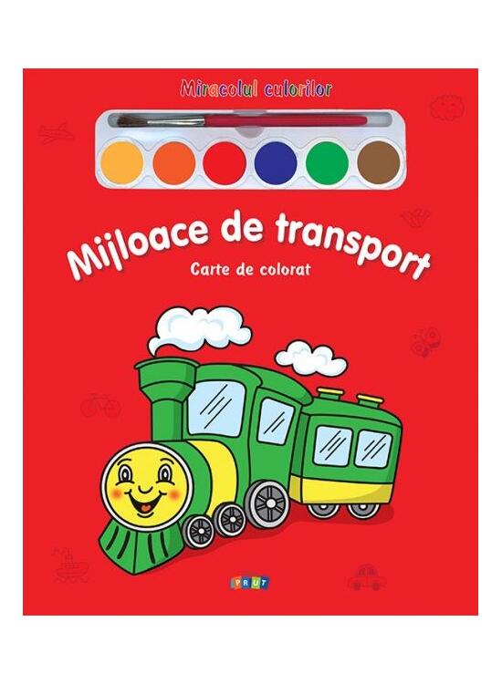 Copertă produs Miracolul culorilor. Mijloace de transport (carte de colorat + acuarelă + pensulă) - gallery big 1