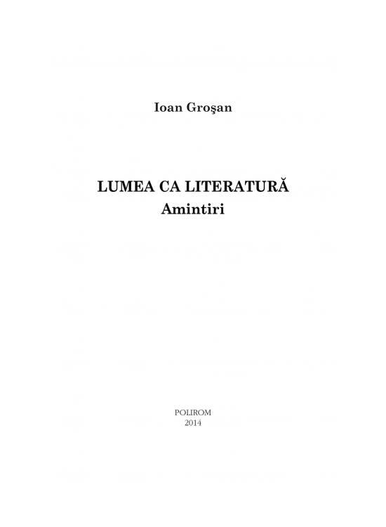 Copertă produs Lumea ca literatură. Amintiri - gallery big 6