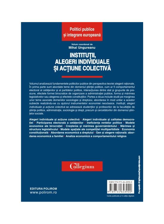 Copertă produs Instituții, alegeri individuale și acțiune colectivă - gallery big 2