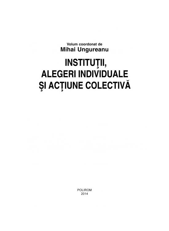 Copertă produs Instituții, alegeri individuale și acțiune colectivă - gallery big 5
