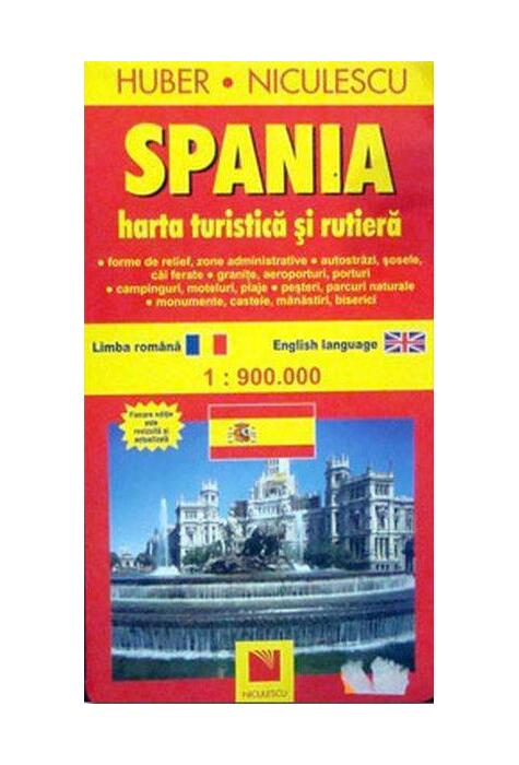 Copertă produs Spania. Hartă turistică şi rutieră