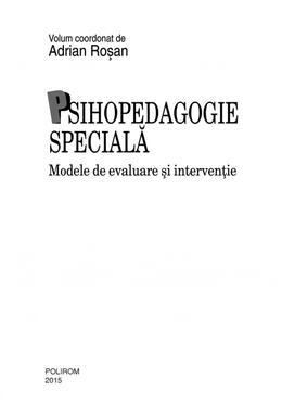 Copertă produs Psihopedagogie specială. Modele de evaluare și intervenție