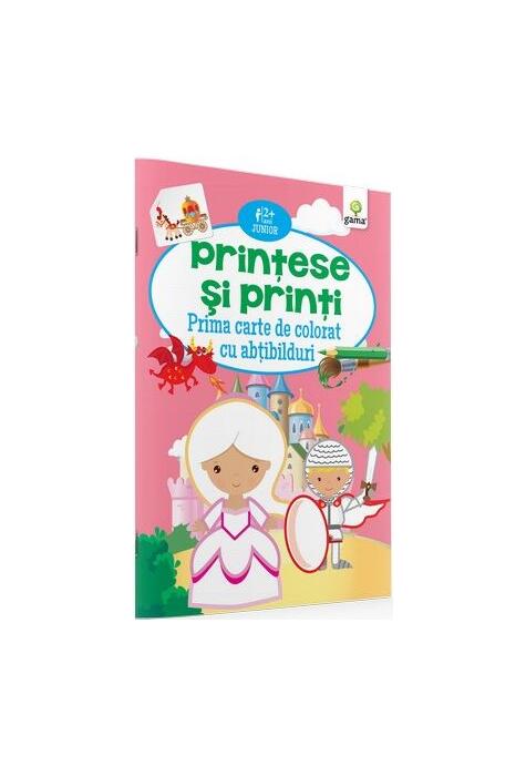 Copertă produs Prima carte de colorat cu abțibilduri. Prințese și prinți (2-5 ani)