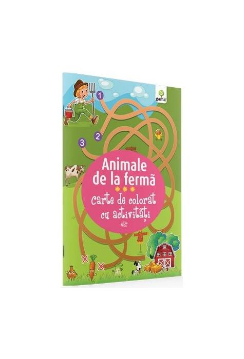 Copertă produs Carte de colorat cu activități. Animale de la fermă (3-5 ani)
