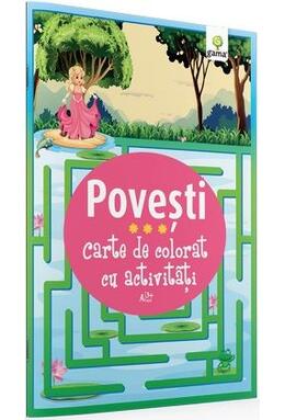 Copertă produs Carte de colorat cu activități. Povești (3-5 ani)