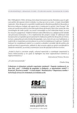 Copertă produs Purificarea naţiunii. Dislocări forţate de populaţie şi epurări etnice în România lui Ion Antonescu, 1940-1944