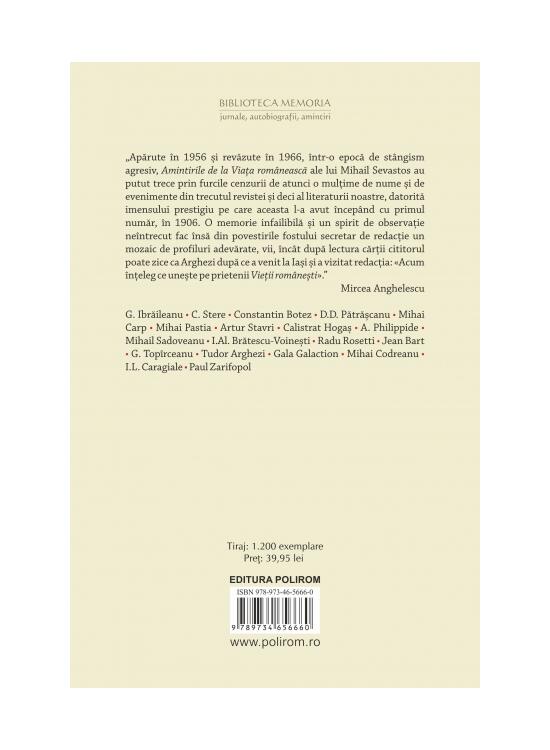 Copertă produs Amintiri de la Viața românească - gallery big 2