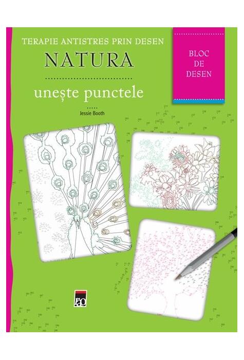 Copertă produs Terapie antistres. Bloc de desen. Natura. Unește punctele