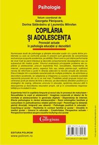 Copertă produs Copilăria și adolescența. Provocări actuale în psihologia educației și dezvoltării