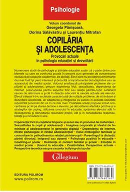 Copertă produs Copilăria și adolescența. Provocări actuale în psihologia educației și dezvoltării