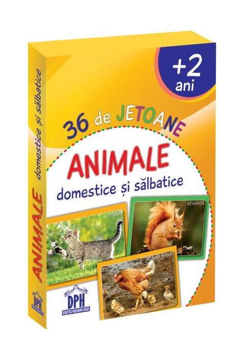 Copertă produs 36 de jetoane. Animale domestice și sălbatice