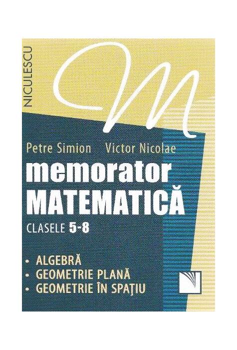 Copertă produs Memorator Matematică Clasele 5-8