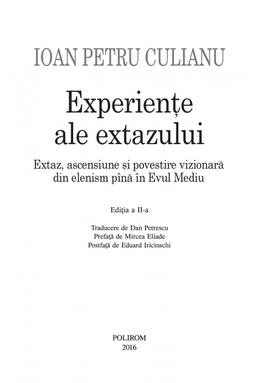 Copertă produs Experienţe ale extazului