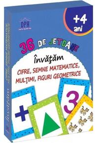 Copertă produs &Icirc;nvățăm cifre, semne matematice, mulțimi, figuri geometrice - 36 de jetoane