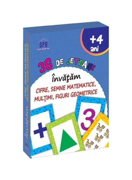 Copertă produs &Icirc;nvățăm cifre, semne matematice, mulțimi, figuri geometrice - 36 de jetoane - gallery big 1