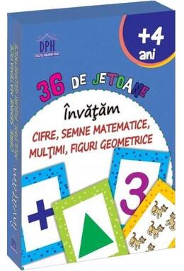 Copertă produs &Icirc;nvățăm cifre, semne matematice, mulțimi, figuri geometrice - 36 de jetoane