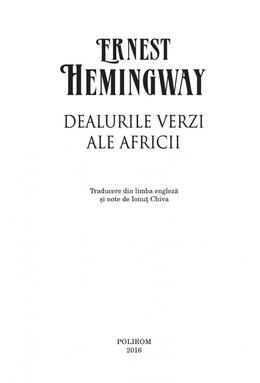 Copertă produs Dealurile verzi ale Africii