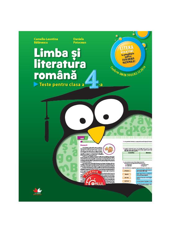 Copertă produs Limba și literatura rom&acirc;nă. Teste pentru clasa a IV-a - gallery big 1