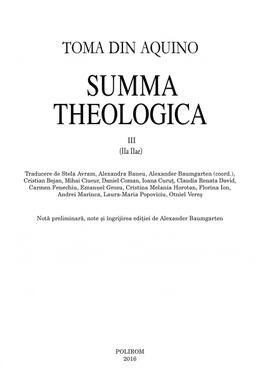 Copertă produs Summa theologica. Volumul III