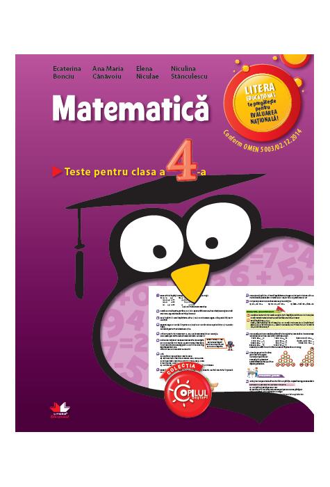 Copertă produs Matematica. Teste pentru clasa a IV-a