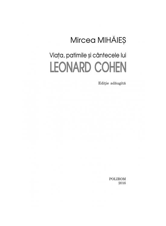 Copertă produs Viaţa, patimile şi c&acirc;ntecele lui Leonard Cohen - gallery big 4