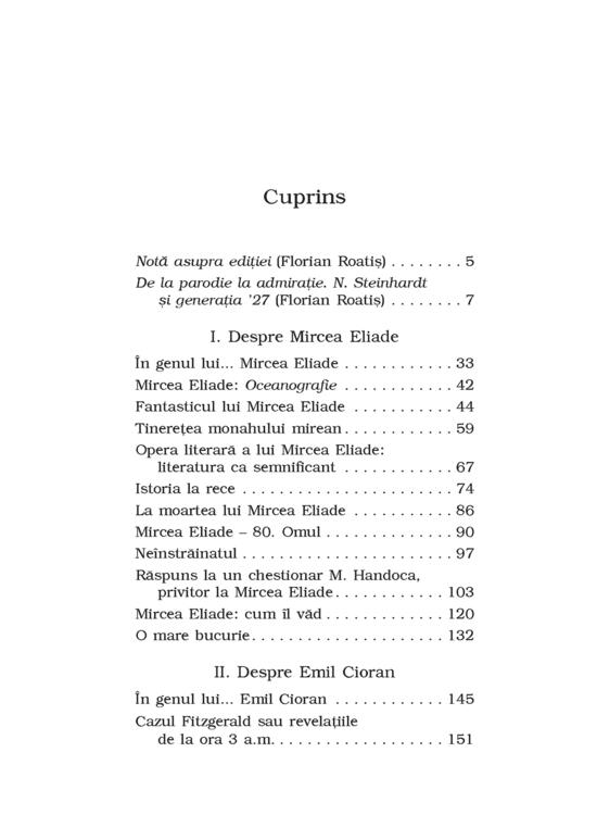 Copertă produs N. Steinhardt despre Eliade, Cioran, Ionescu şi Noica - gallery big 3