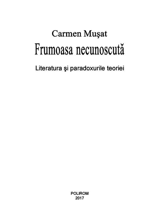 Copertă produs Frumoasa necunoscută. Literatura şi paradoxurile teoriei - gallery big 6
