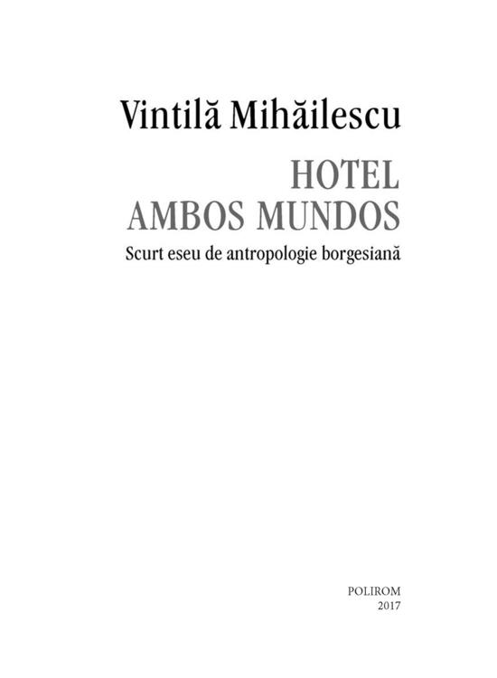 Copertă produs Hotel Ambos Mundos. Scurt eseu de antropologie borgesiană - gallery big 5