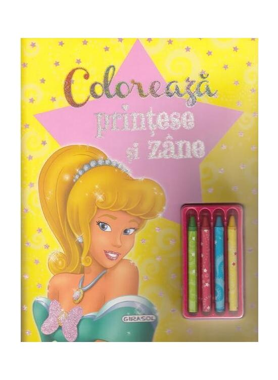 Copertă produs Colorează prințese și z&acirc;ne (+4 creioane) - gallery big 1