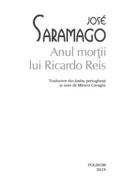 Copertă produs Anul morţii lui Ricardo Reis
