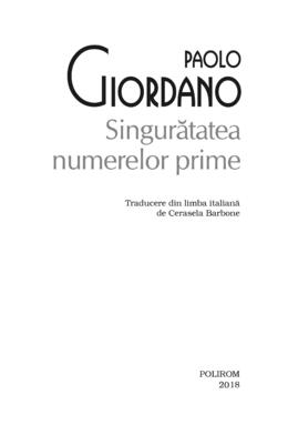 Copertă produs Singurătatea numerelor prime (Top 10+)