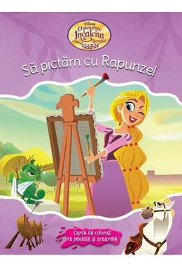 Copertă produs Disney. O poveste încâlcită. Să pictăm cu Rapunzel. Carte de colorat cu pensulă și acuarele