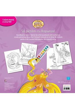 Copertă produs Disney. O poveste încâlcită. Să pictăm cu Rapunzel. Carte de colorat cu pensulă și acuarele