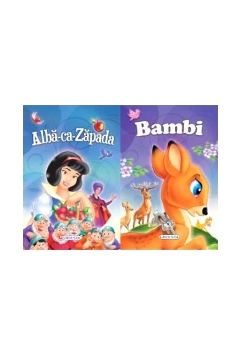 Copertă produs 2 Povești: Alba-că-zăpada și Bambi