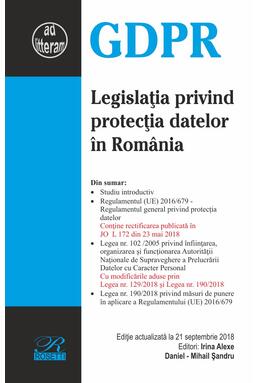 Copertă produs Legislaţia privind protecţia datelor &icirc;n Rom&acirc;nia