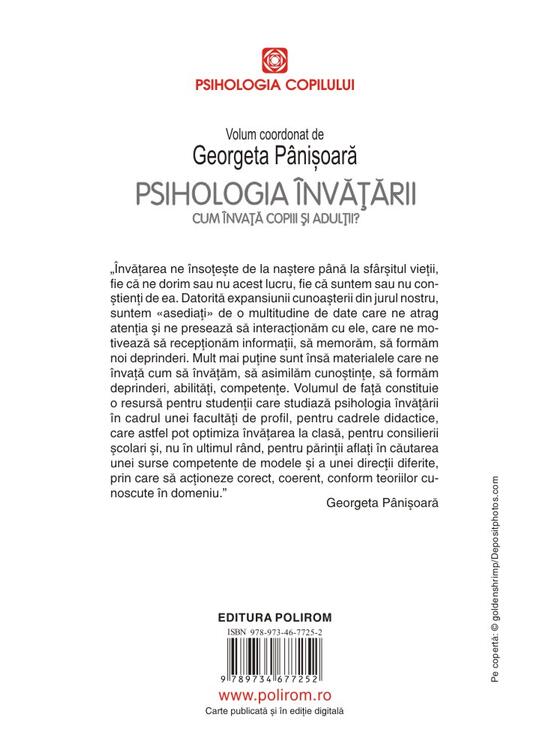 Copertă produs Psihologia &icirc;nvățării. Cum &icirc;nvață copiii și adulții? - gallery big 2