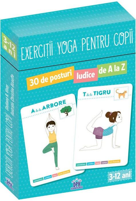 Copertă produs Exerciții Yoga pentru copii. 30 de posturi ludice de A la Z (jetoane)