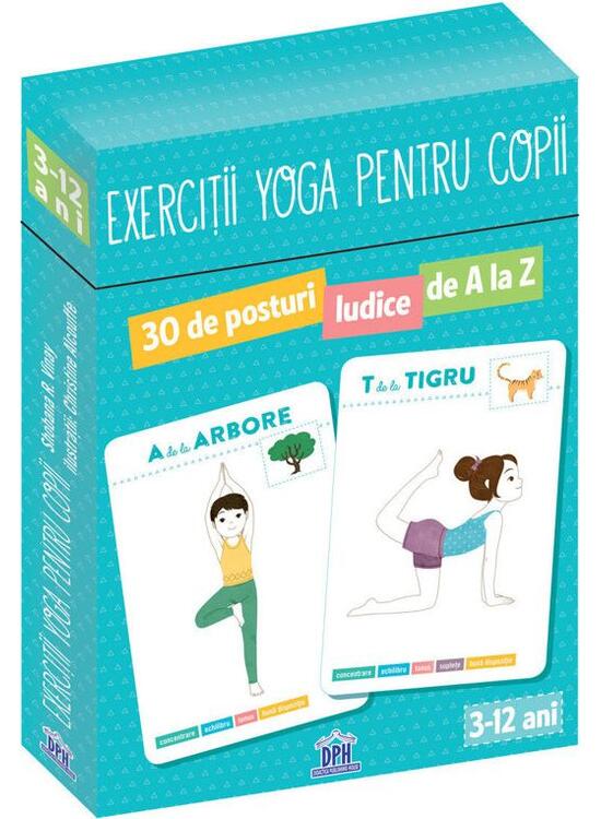 Copertă produs Exerciții Yoga pentru copii. 30 de posturi ludice de A la Z (jetoane) - gallery big 1