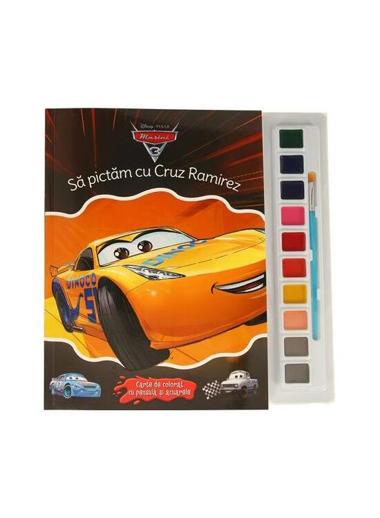 Copertă produs Disney. Mașini 3. Să pictăm cu Cruz Ramirez. Carte de colorat cu pensulă și acuarele - gallery big 1