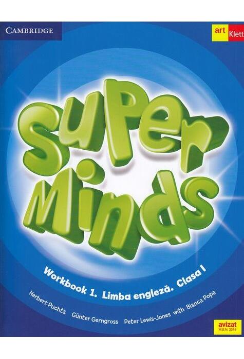 Copertă produs Super Minds. Workbook 1. Limba Engleză. Clasa I (Cambridge) + CD