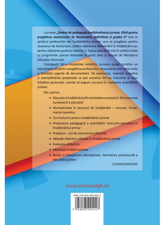 Copertă produs Sinteze de pedagogia &icirc;nvățăm&acirc;ntului primar - gallery big 2