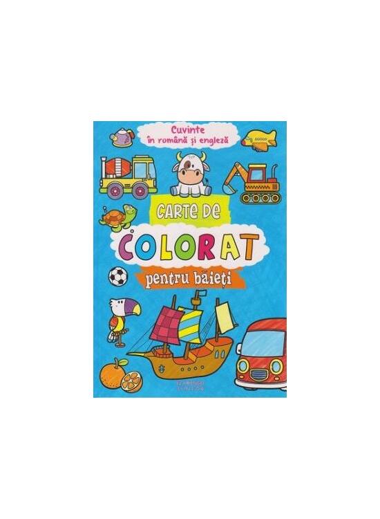 Copertă produs Carte de colorat pentru baieți. Cuvinte &icirc;n rom&acirc;nă și engleză - gallery big 1