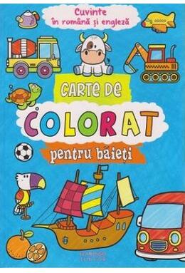 Copertă produs Carte de colorat pentru baieți. Cuvinte &icirc;n rom&acirc;nă și engleză
