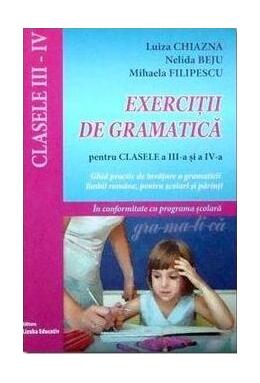 Copertă produs Exerciții de gramatică pentru clasele a III-a și a IV-a-Ghid practic de &icirc;nvățare a gramaticii limbii rom&acirc;ne, pentru școlarii mici și părinți