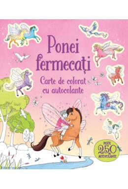 Copertă produs Ponei fermecați. Carte de colorat cu autocolante